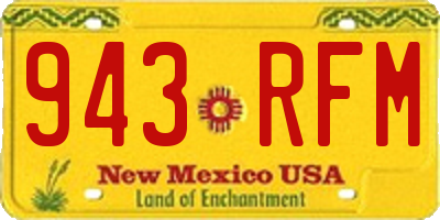 NM license plate 943RFM