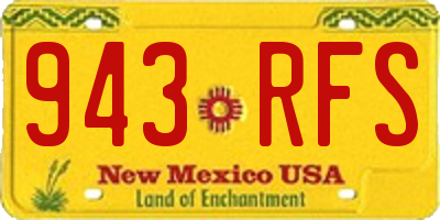 NM license plate 943RFS