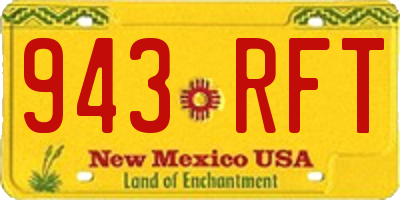 NM license plate 943RFT