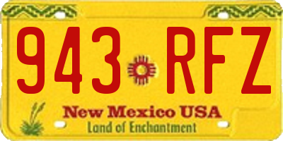NM license plate 943RFZ