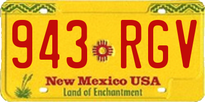 NM license plate 943RGV