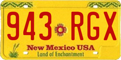 NM license plate 943RGX