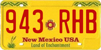 NM license plate 943RHB