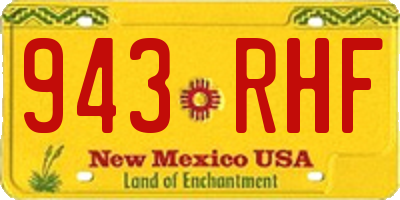 NM license plate 943RHF