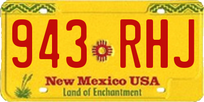 NM license plate 943RHJ