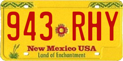 NM license plate 943RHY