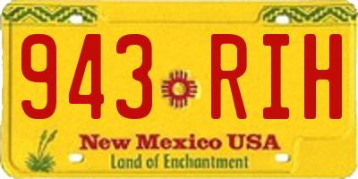 NM license plate 943RIH