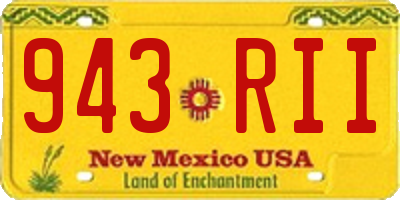 NM license plate 943RII