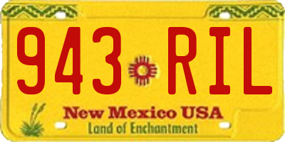 NM license plate 943RIL