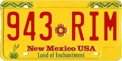 NM license plate 943RIM