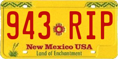 NM license plate 943RIP