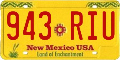 NM license plate 943RIU