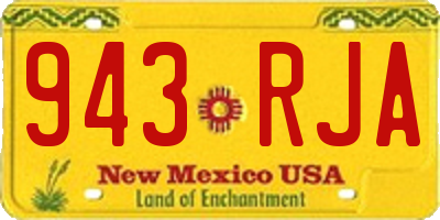 NM license plate 943RJA