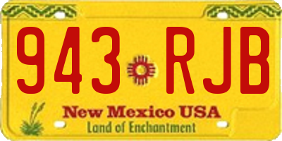 NM license plate 943RJB