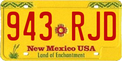 NM license plate 943RJD