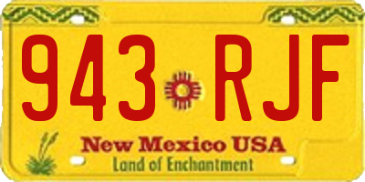 NM license plate 943RJF