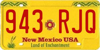NM license plate 943RJQ