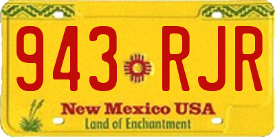 NM license plate 943RJR