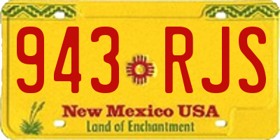 NM license plate 943RJS