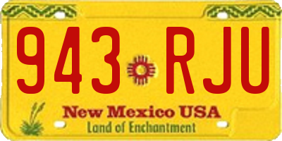 NM license plate 943RJU