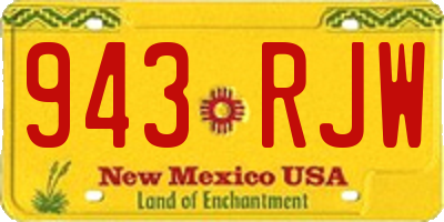 NM license plate 943RJW