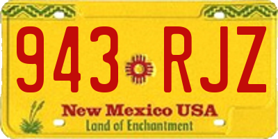 NM license plate 943RJZ