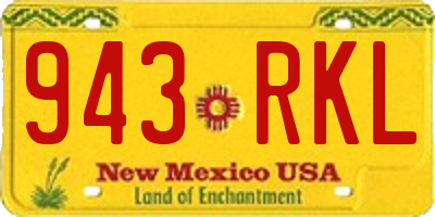 NM license plate 943RKL
