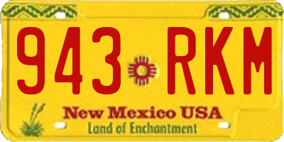 NM license plate 943RKM
