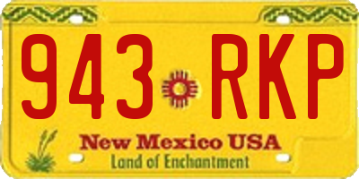 NM license plate 943RKP