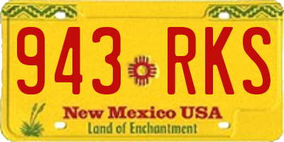 NM license plate 943RKS