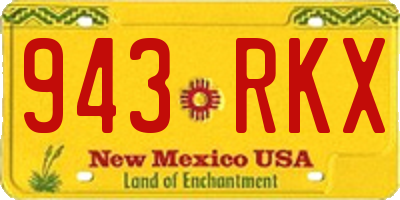 NM license plate 943RKX