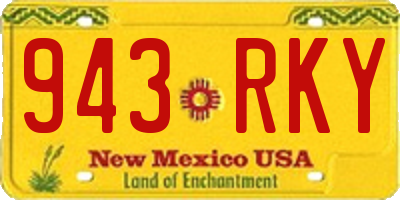 NM license plate 943RKY