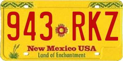 NM license plate 943RKZ