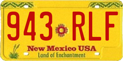 NM license plate 943RLF