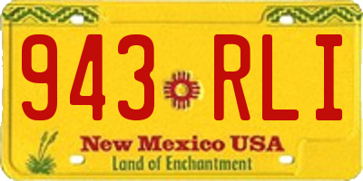 NM license plate 943RLI