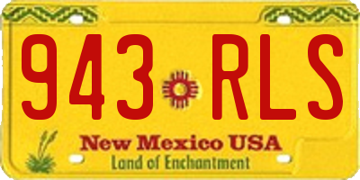 NM license plate 943RLS