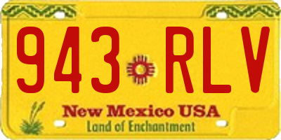 NM license plate 943RLV