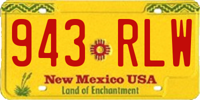 NM license plate 943RLW