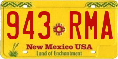 NM license plate 943RMA