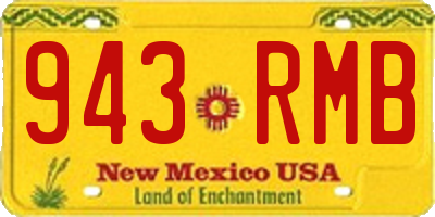 NM license plate 943RMB