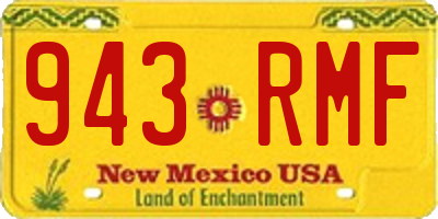 NM license plate 943RMF