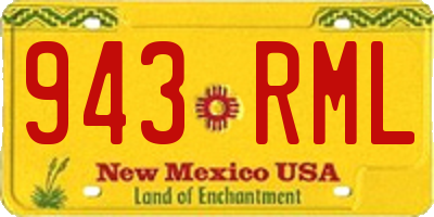 NM license plate 943RML