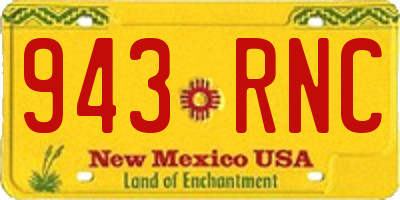 NM license plate 943RNC
