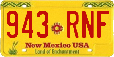 NM license plate 943RNF