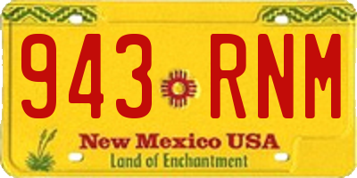 NM license plate 943RNM