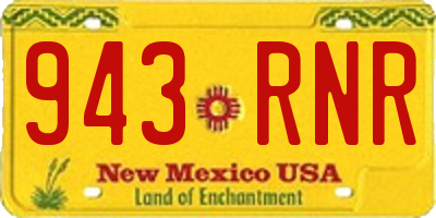 NM license plate 943RNR