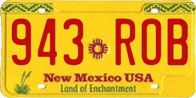 NM license plate 943ROB