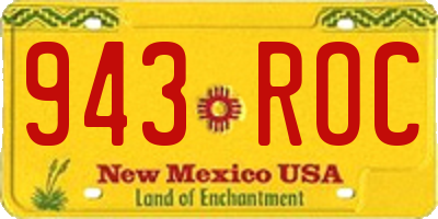 NM license plate 943ROC