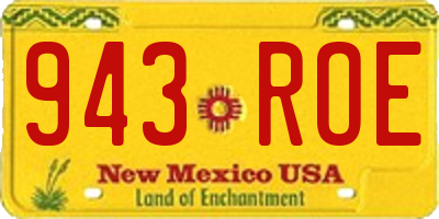 NM license plate 943ROE