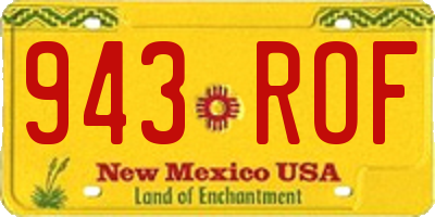 NM license plate 943ROF
